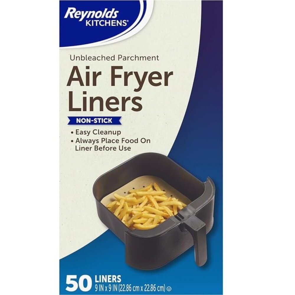 Reynolds Kitchens Parchment Paper Air Fryer Liners, 50 Count,